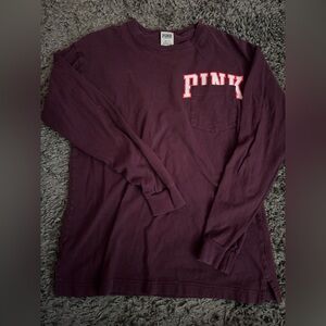 Women’s PINK Victoria Secret Burgundy Long Sleeve Tee